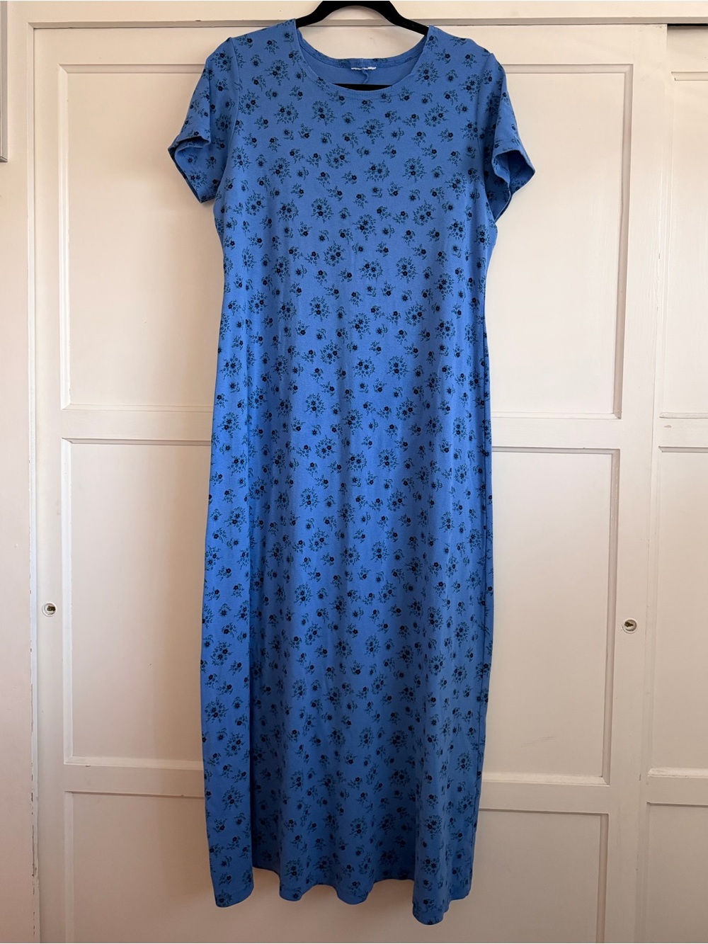 90s Baby Tee Ditsy Floral Maxi Dress Fit and Flare  Vintage Grunge Butter Mom